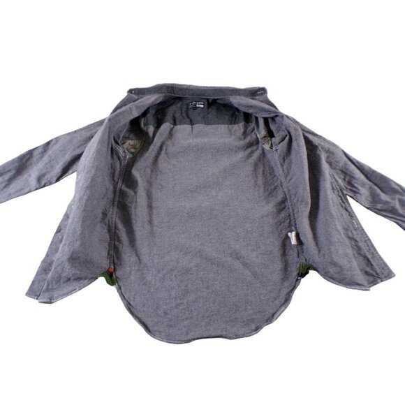 izzue Camo Pocket Denim Patchwork Shirt IZ-X04-ARMY Size Small #663 - Picture 6 of 15